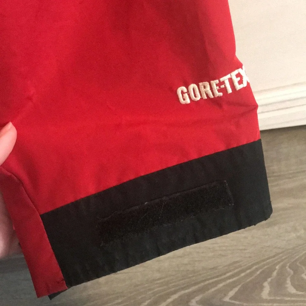 The North Face vintage red gore red waterproof double zip raincoat